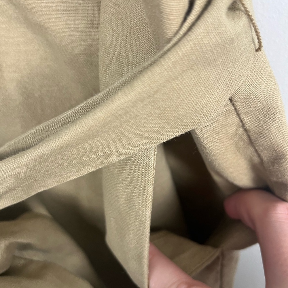 J.Crew Factory Khaki Linen Blend sleeveless belted jumpsuit size 14 - Picture 4 of 11